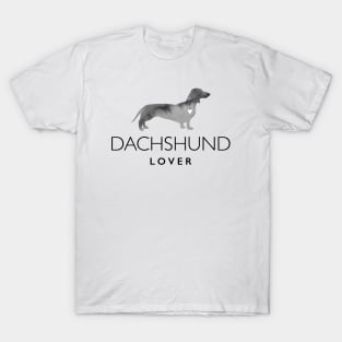 Sausage Doxie Dog Lover Gift - Ink Effect Silhouette - Dachshund Lover T-Shirt